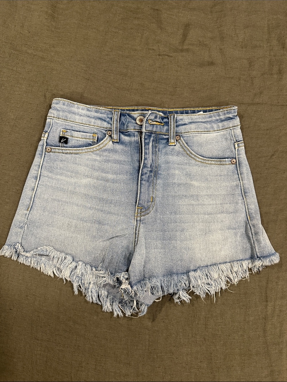 KanCan Light Blue Frayed Hem Denim Shorts